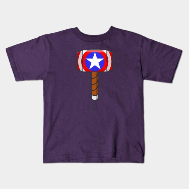 Captain Mjolnir Kids T-Shirt by BOandCO